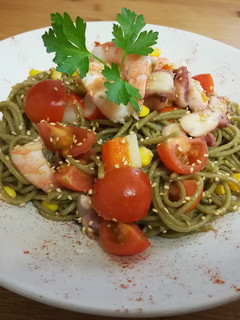 Una foto de Pasta fría de té verde
