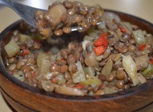 Una foto de Cazuela de chayote y Lenteja