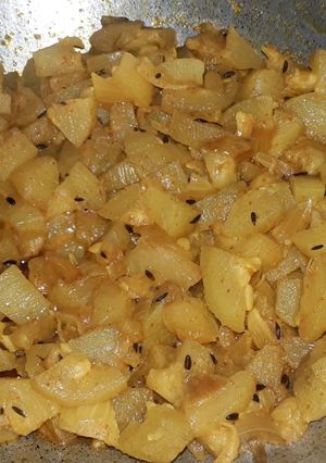 A picture of Lauki ki sabji.