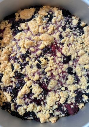 A picture of Blueberry cornmeal cake.