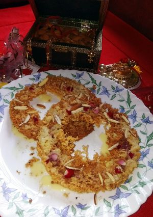 A picture of Ghevar Made with Ghee.