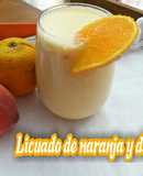 Licuado de naranja y duraznos