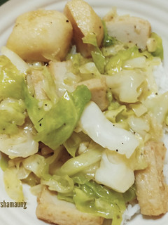 A picture of Easy Fishball and Fish Cake Cabbage Stir Fry.