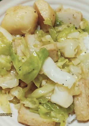A picture of Easy Fishball and Fish Cake Cabbage Stir Fry.