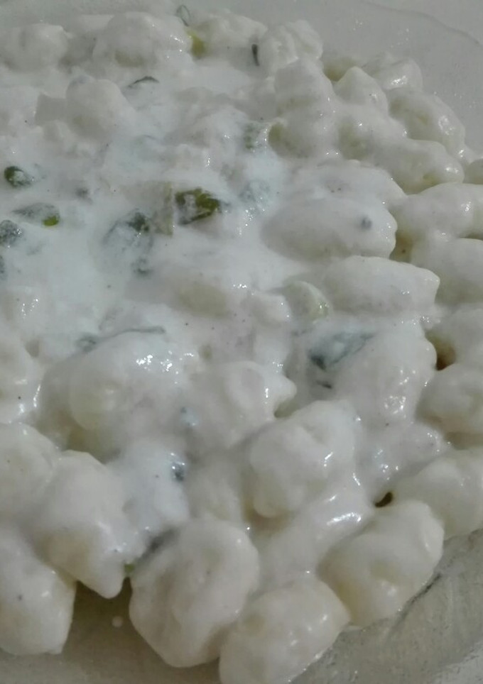 Una foto de Ñoquis con crema de verdeo y dos quesos!!!