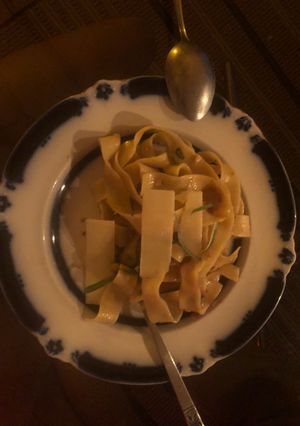 A picture of Zucchini tarragon pasta.