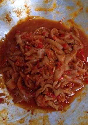 Foto resep Usus jamur manis pedas