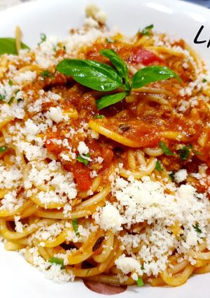 O poză a rețetei Spaghette bolognese.