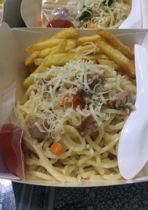 Foto resep Creamy Spagheti carbonara ala fe’#bandung_recookanidiasarah