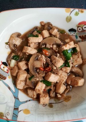 Foto resep Tumis tahu jamur kancing lezattt