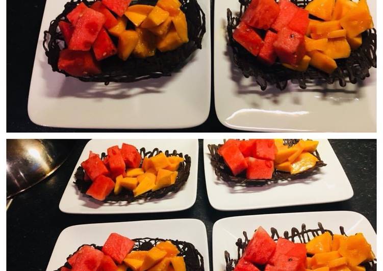 Easiest Way to Make Perfect Fruit Chocolate Basket :