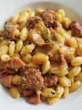 Orecchiette con sofrito de calamar y butifarra (sin gluten)