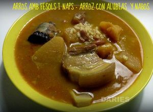 Foto principal de Arroz caldoso con judias y nabos (arros amb fesols i naps)