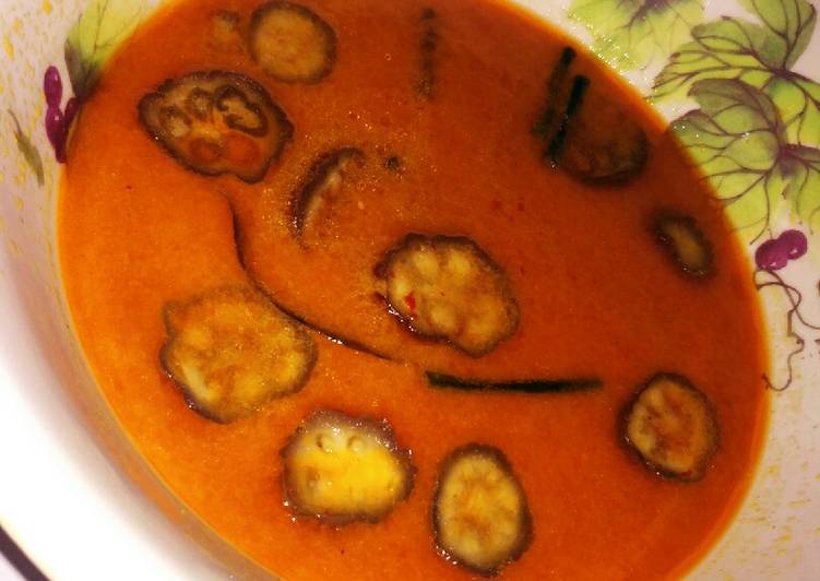 Gulai kacang panjang, tempe, terong