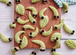 Foto resep Caterpillar Cookies (Kue Kering Ulat Hijau)