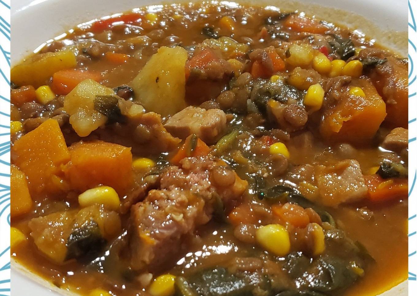 Guiso de Lentejas con Matambre de Cerdo