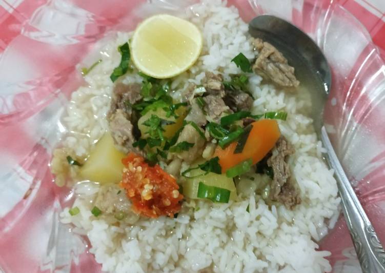 Cara Gampang Menyiapkan Soup Daging kuah bening + nasi Anti Gagal