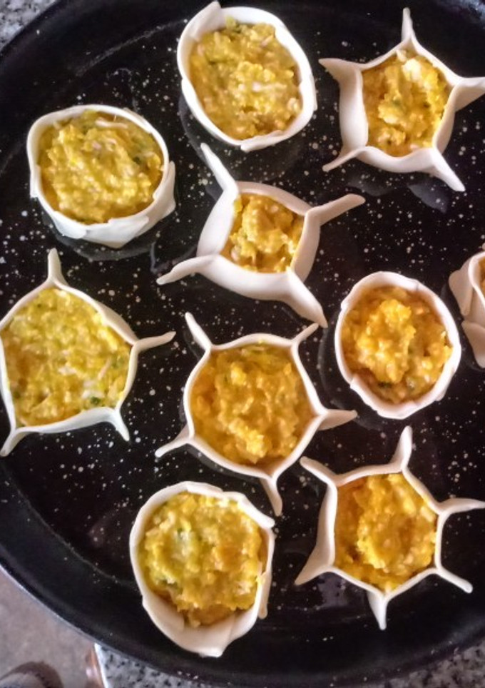 Una foto de Canastitas rellenas ¡En 3 pasos! Con 🌽 y Zapallo
