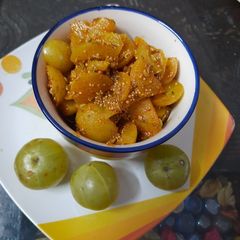 A picture of Amla pickle.
