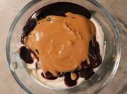 A picture of chocolate peanut butter cake