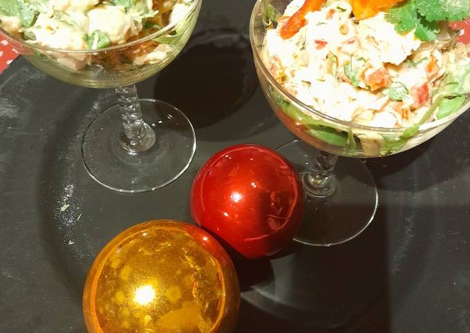 Simple Way to Make Favorite Festive appetizer: Fish and avocado cocktail