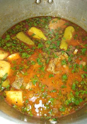 A picture of Alu gosht.
