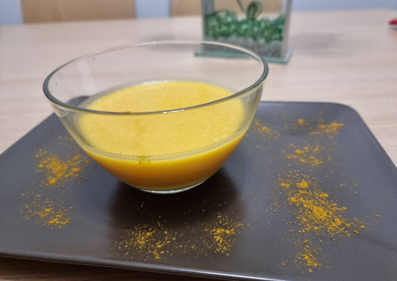 Crema de calabaza con toque de curry