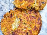 Hamburguesas de garbanzos triturados y lentejas