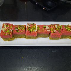 A picture of Pistachio cashew burfi.