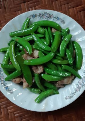 รูปของ ถั่วหวานผัดน้ำมันหอย/Stir Fried Sugar Snap Pea with Oyster Sauce