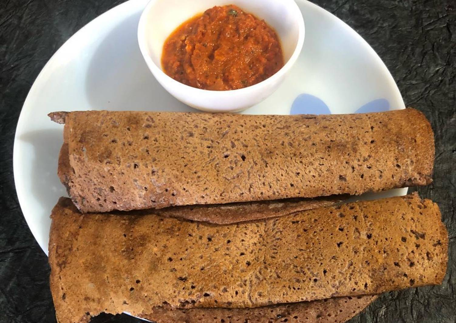 Ragi dosa With Tomato Chutney Recipe by Asifa Kouser Cookpad India