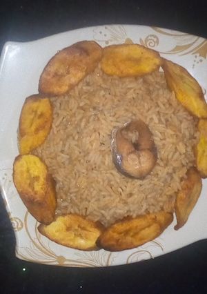 A picture of Left-over stew Jollof.