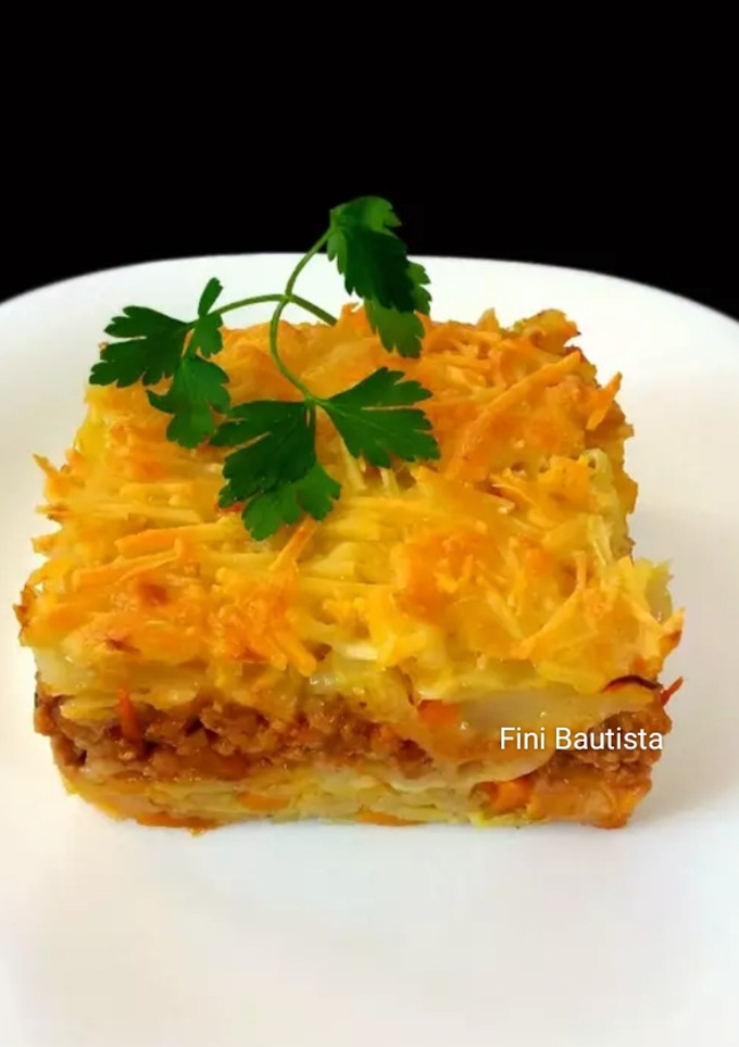 Una foto de Pastel de repollo y picadillo de carne