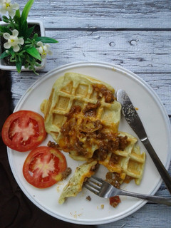 Foto resep Waffle Kentang Saos Bolognese