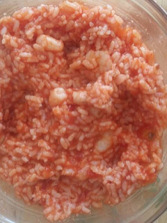 Una foto de Arroz con gamba arrocera y tomate frito