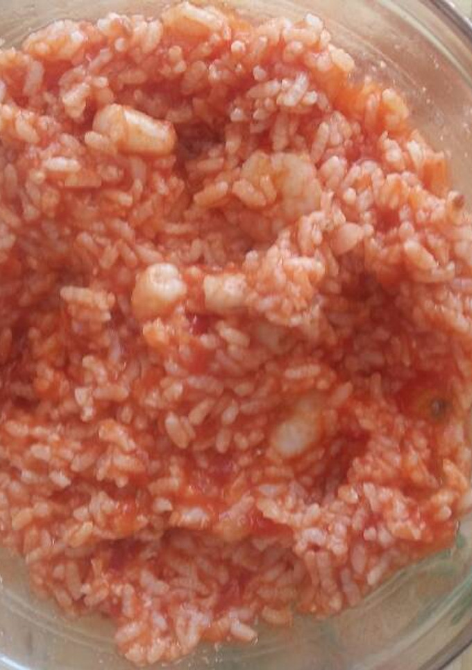 Una foto de Arroz con gamba arrocera y tomate frito