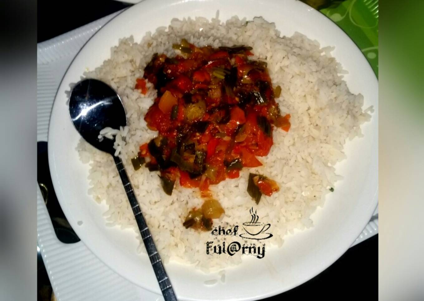 White rice with source by s@lma ful@rny..