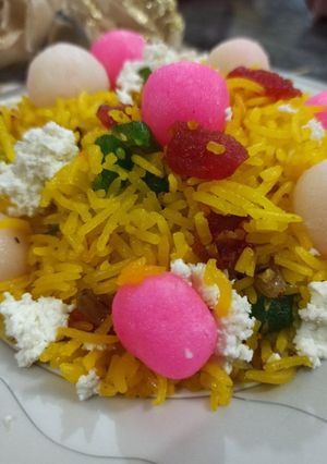 A picture of YELLOW ZARDA (sweet rice).