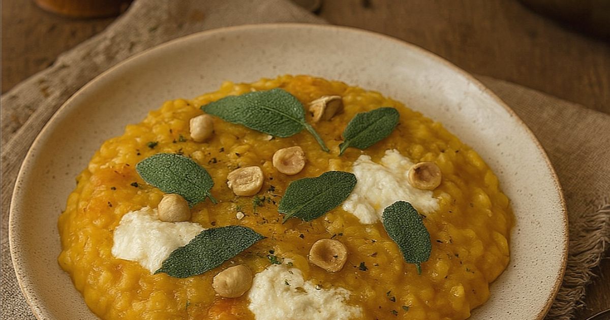 Ricetta 396 Risotto Alla Zucca Con Stracciatella E Nocciole di La ...