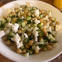 A picture of Chickpea cucumber feta salad.