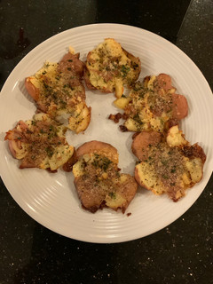 A picture of Smashed Potatoes.