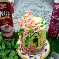 A picture of Paint on chocolate cake.
