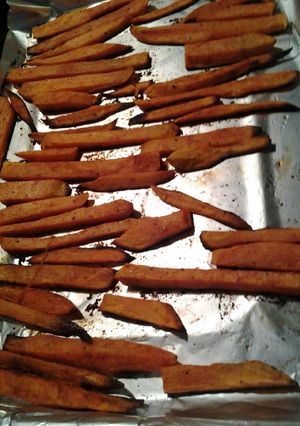 A picture of Super easy sweet potato stick, oven.