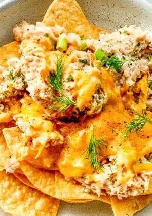 A picture of Tuna Melt-ish Tortilla Chip Bowl.