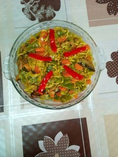 Una foto de Fideuá vegetariana