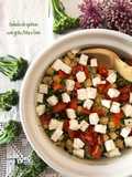 Salada de quinoa com grão, queijo Feta e bimi