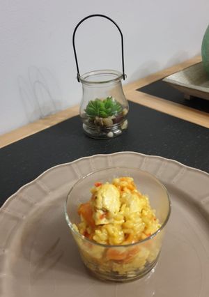 Une photo de Risotto poulet au curry au cookeo