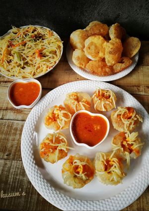 চাইনিজ পানিপুরি উইথ চাইনিজ গার্লিক সস রেসিপির প্রধান ছবি