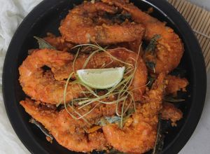 Foto resep Salted egg prawns / Udang Telur Asin