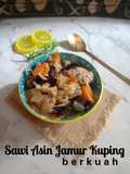 Sawi asin jamur kuping berkuah